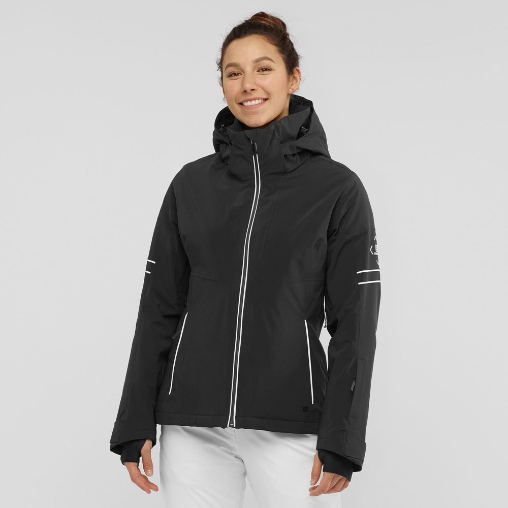 Salomon Israel THE BRILLIANT W - Womens Ski Jackets - Black (SGYP-34621)